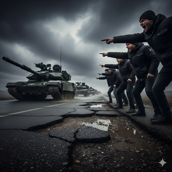 NATO KOLONY ROZDRTILY ČESKÉ SILNICE